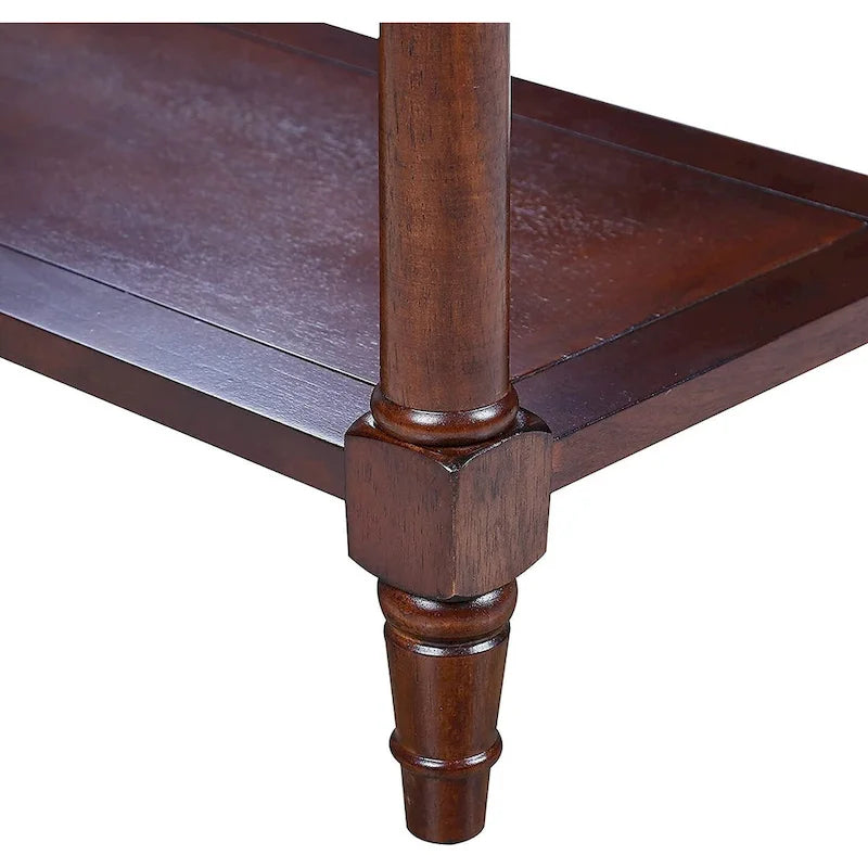 Solid Wood Console Table with 2 Drawers and Shelf - Blue, White, Walnut, Black, Dark Walnut