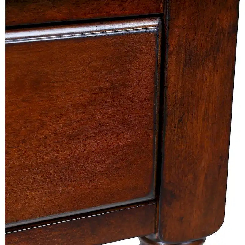 Solid Wood Console Table with 2 Drawers and Shelf - Blue, White, Walnut, Black, Dark Walnut