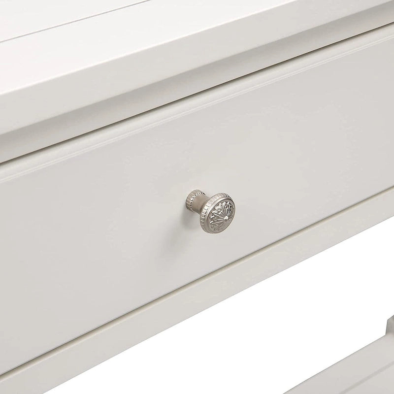 Solid Wood Console Table with 2 Drawers and Shelf - Blue, White, Walnut, Black, Dark Walnut