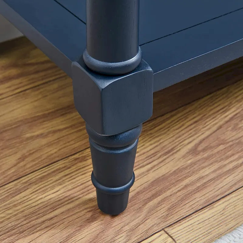 Solid Wood Console Table with 2 Drawers and Shelf - Blue, White, Walnut, Black, Dark Walnut