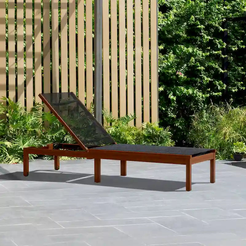 Amazonia Outdoor Patio Wood Chaise Sun Lounger - 1 Piece
