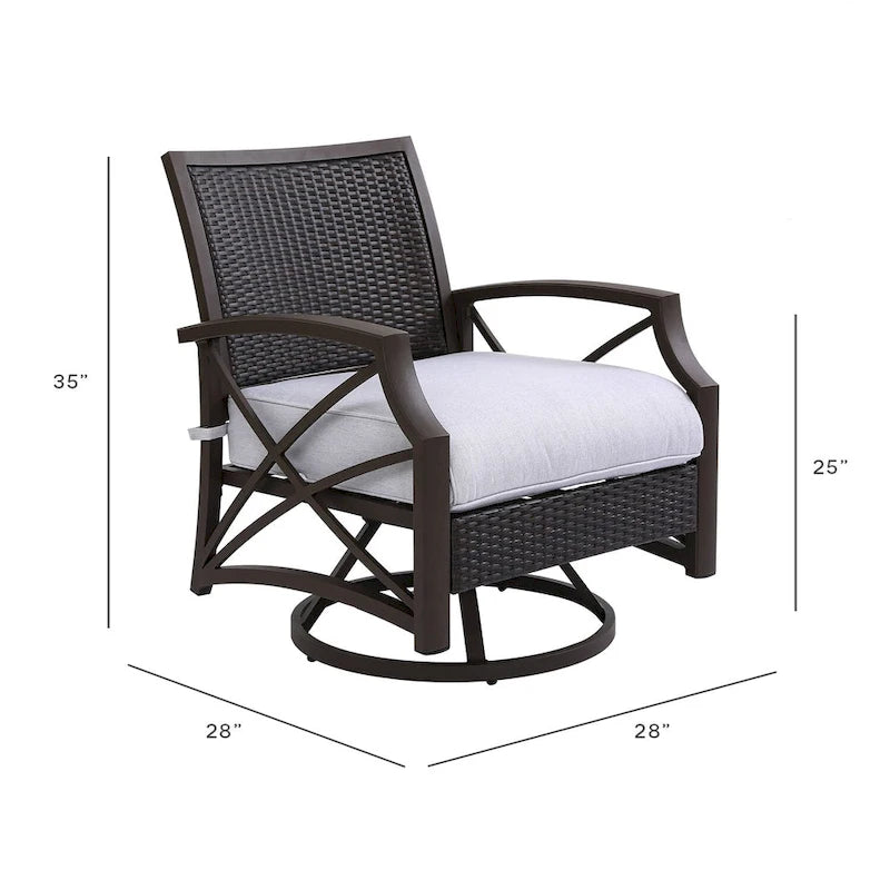 Kinger Home URI Rattan 5-Piece Patio Furniture Set - 42-Inch