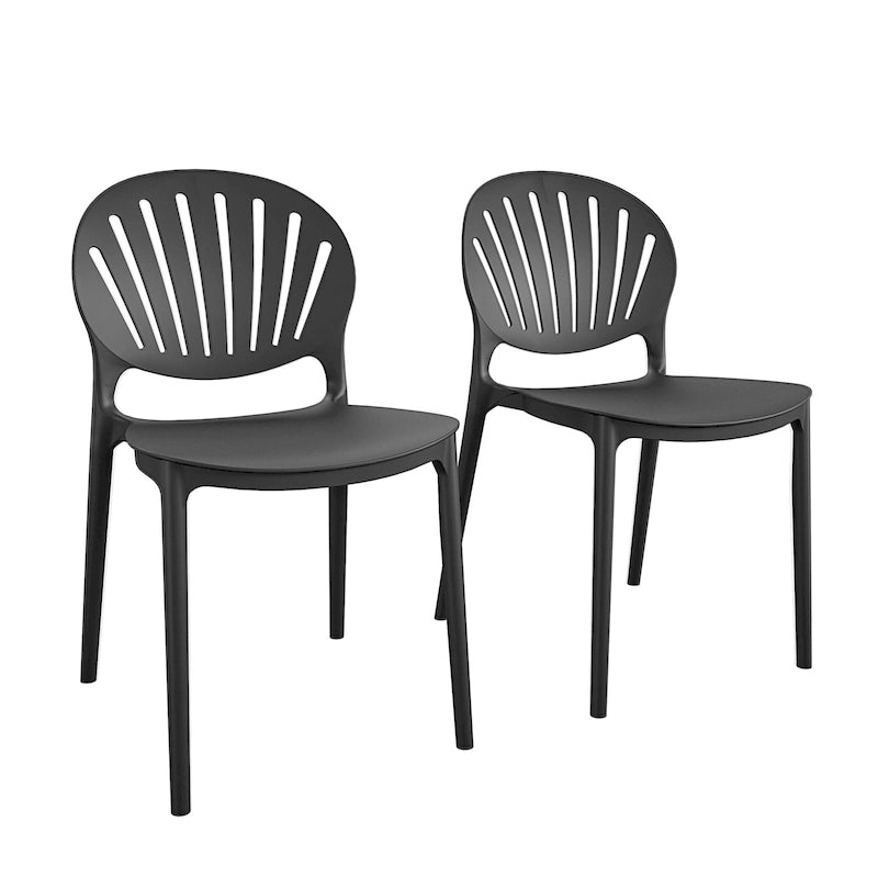 COSCO Outdoor/ Indoor Stacking Resin Chair with Shell Back (2-pack)