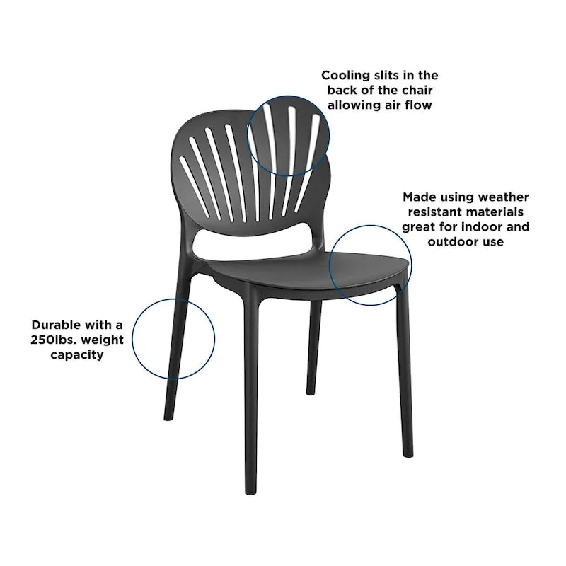 COSCO Outdoor/ Indoor Stacking Resin Chair with Shell Back (2-pack)