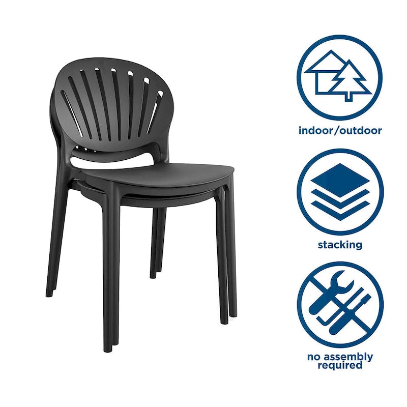 COSCO Outdoor/ Indoor Stacking Resin Chair with Shell Back (2-pack)