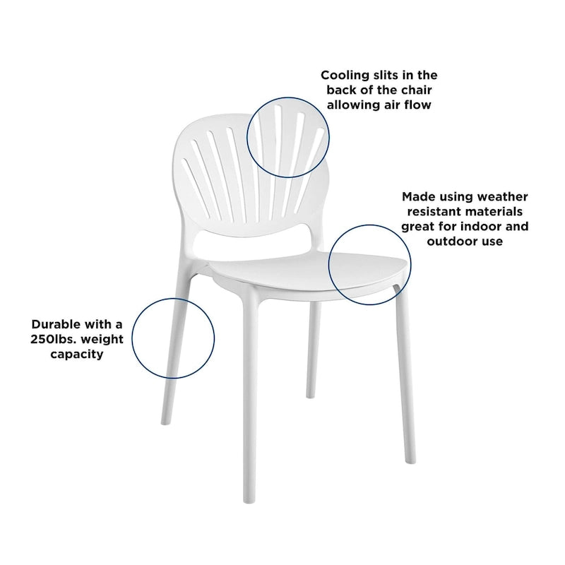 COSCO Outdoor/ Indoor Stacking Resin Chair with Shell Back (2-pack)
