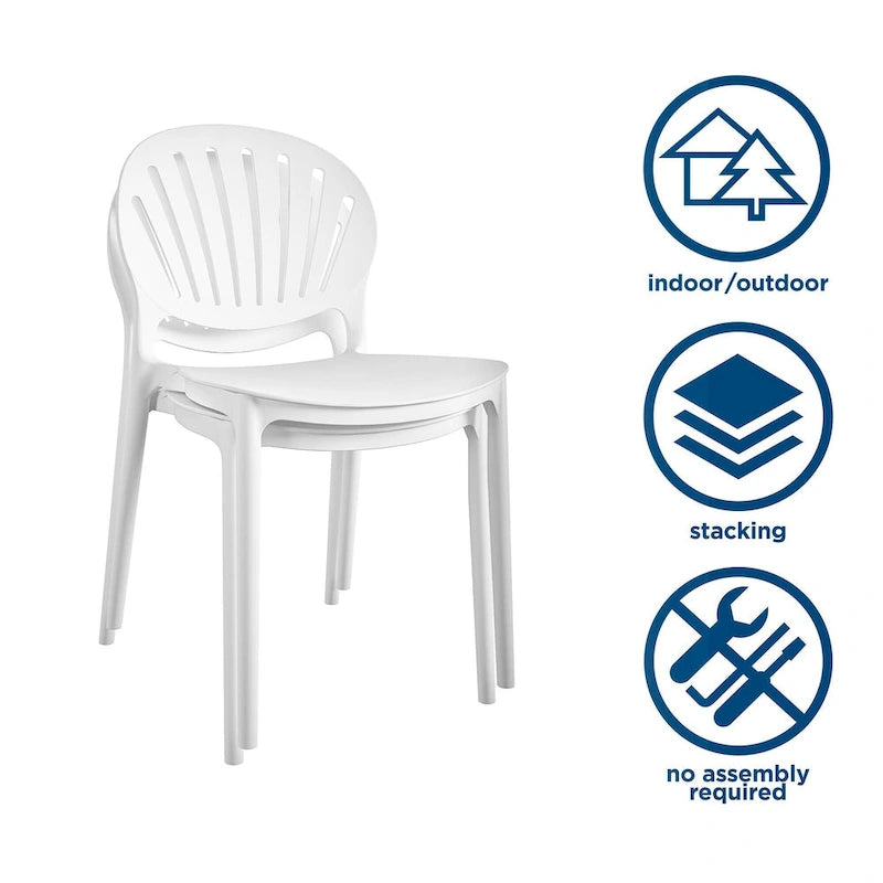 COSCO Outdoor/ Indoor Stacking Resin Chair with Shell Back (2-pack)