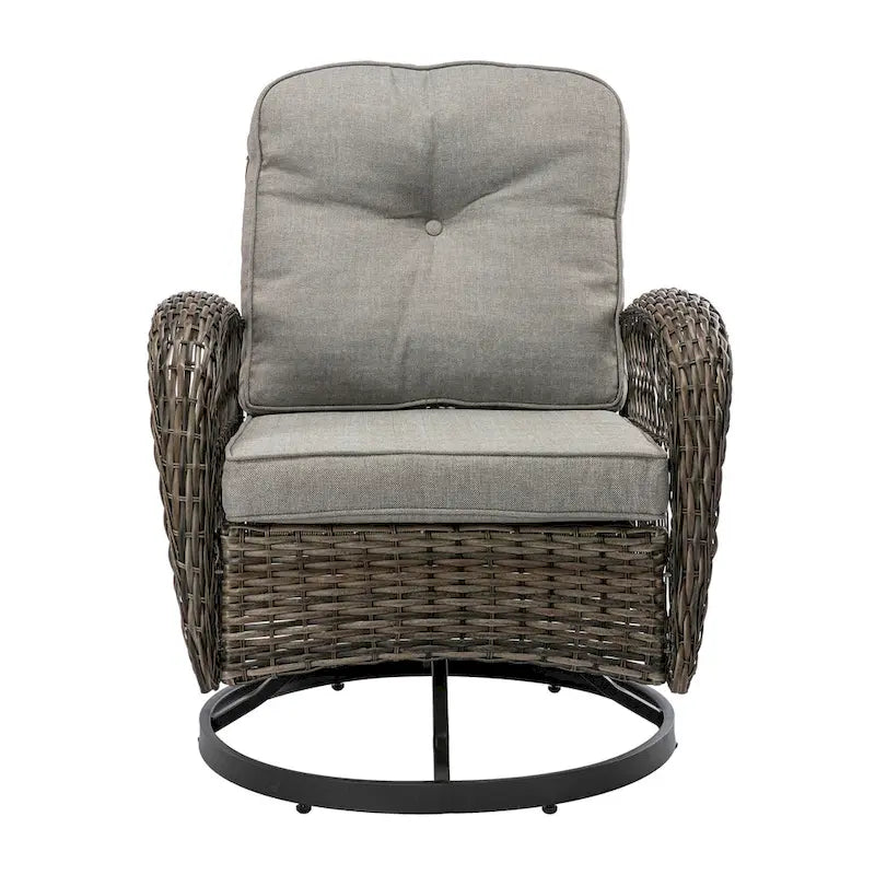 3-Piece Wicker Swivel Outdoor Patio Sets With Table