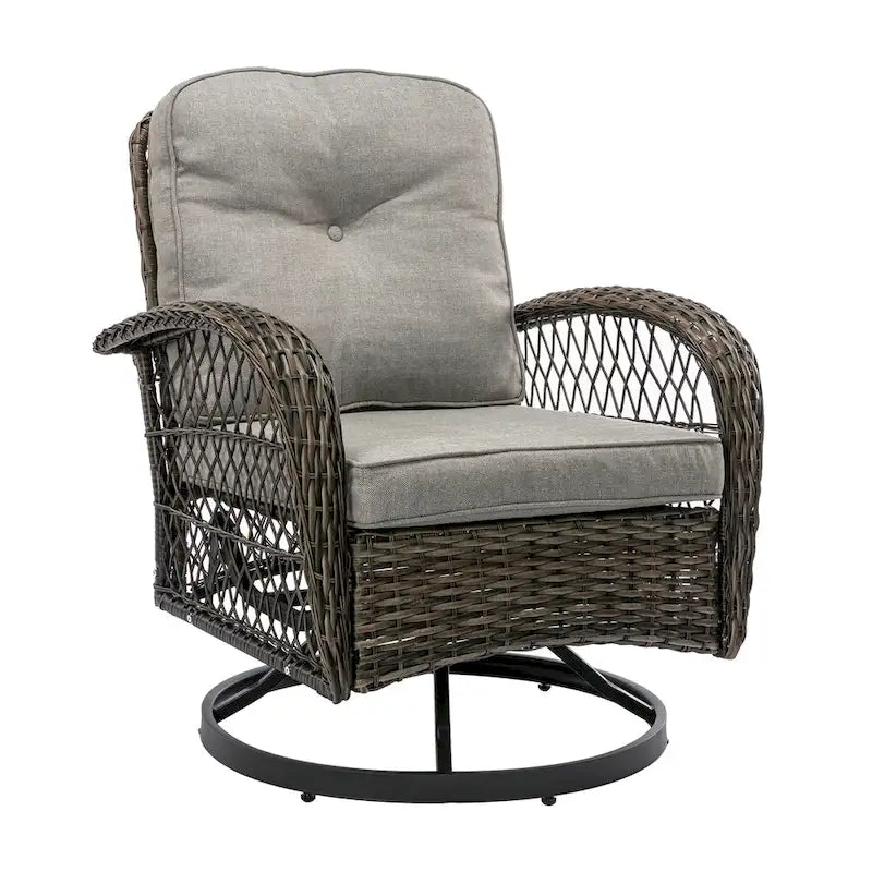 3-Piece Wicker Swivel Outdoor Patio Sets With Table