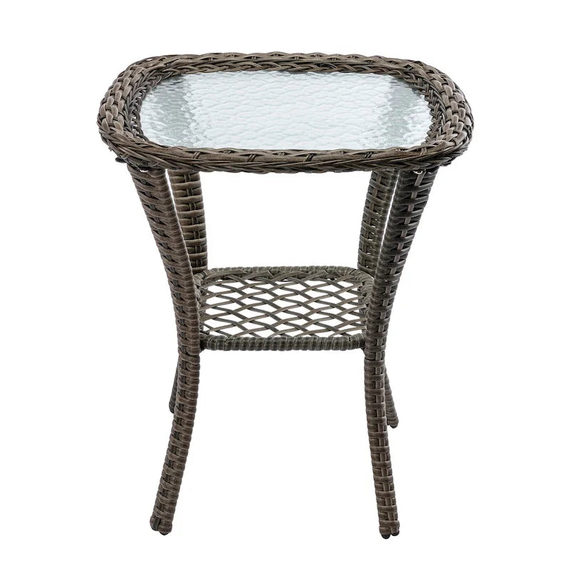 3-Piece Wicker Swivel Outdoor Patio Sets With Table
