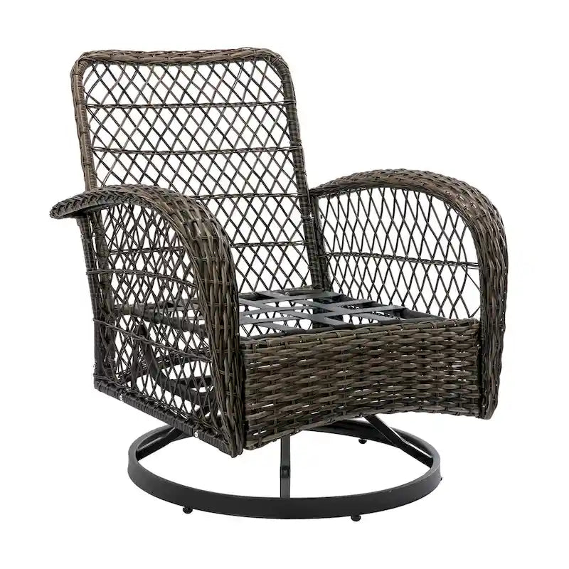 3-Piece Wicker Swivel Outdoor Patio Sets With Table