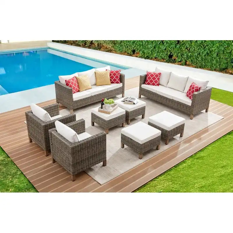 8 Piece Sectional Seating Group with Cushions