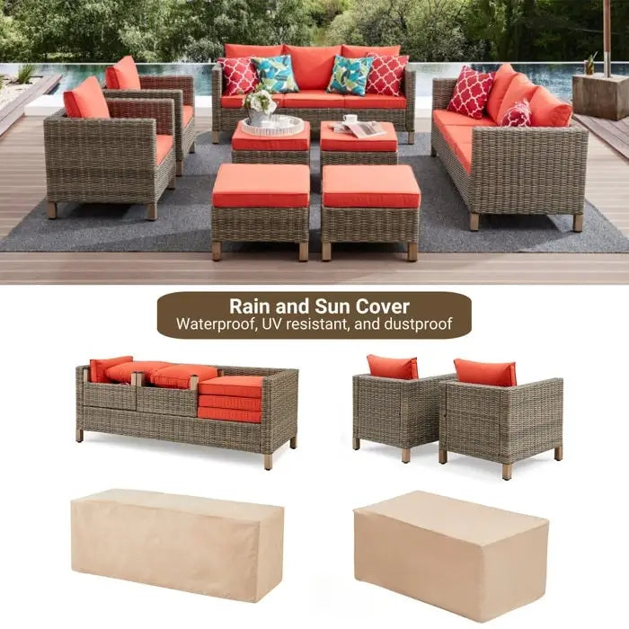 8 Piece Sectional Seating Group with Cushions