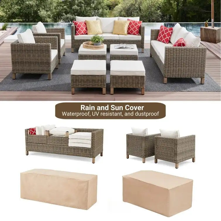8 Piece Sectional Seating Group with Cushions