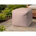 HomeRoots 17  Pale Pink Canvas Cube Outdoor Pouf Cover - 17' X '17' X '1