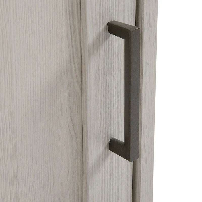 Rustic Hall Tree with Shoe Storage Bench and Coat Rack - Brown and White