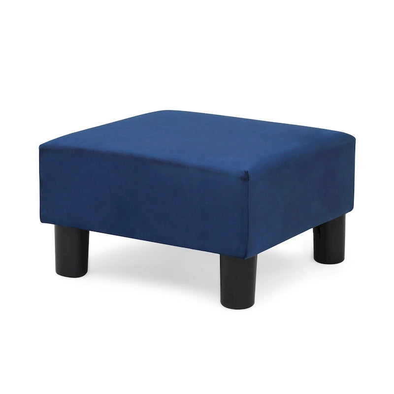 Small Square Footstool Ottoman - Blue, Black/White, Green, Teal