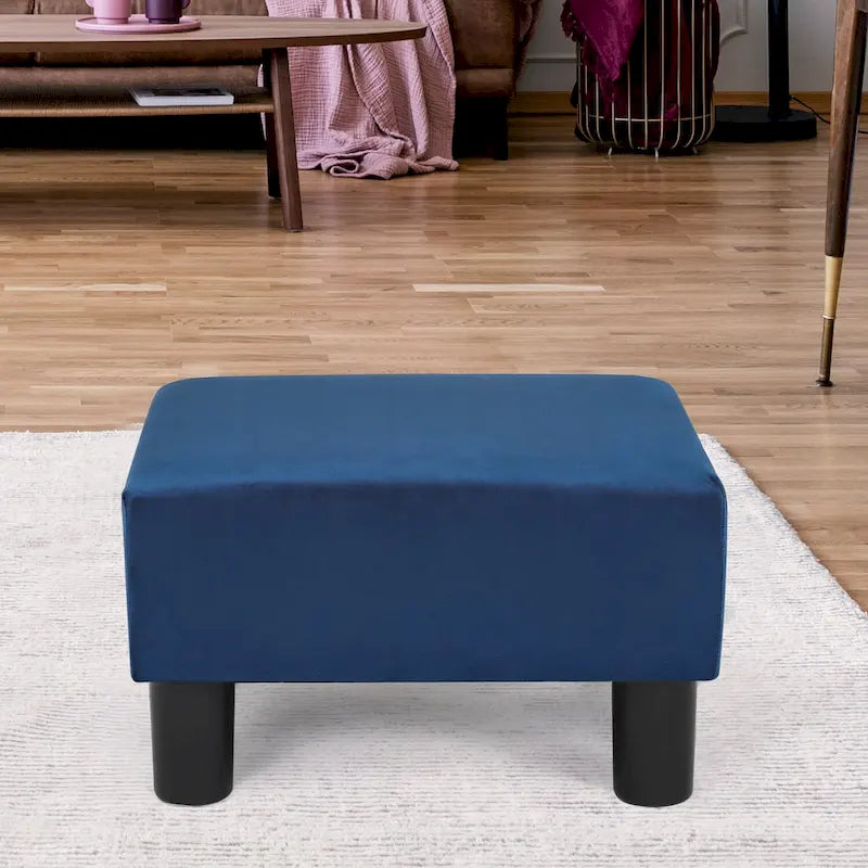 Small Square Footstool Ottoman - Blue, Black/White, Green, Teal