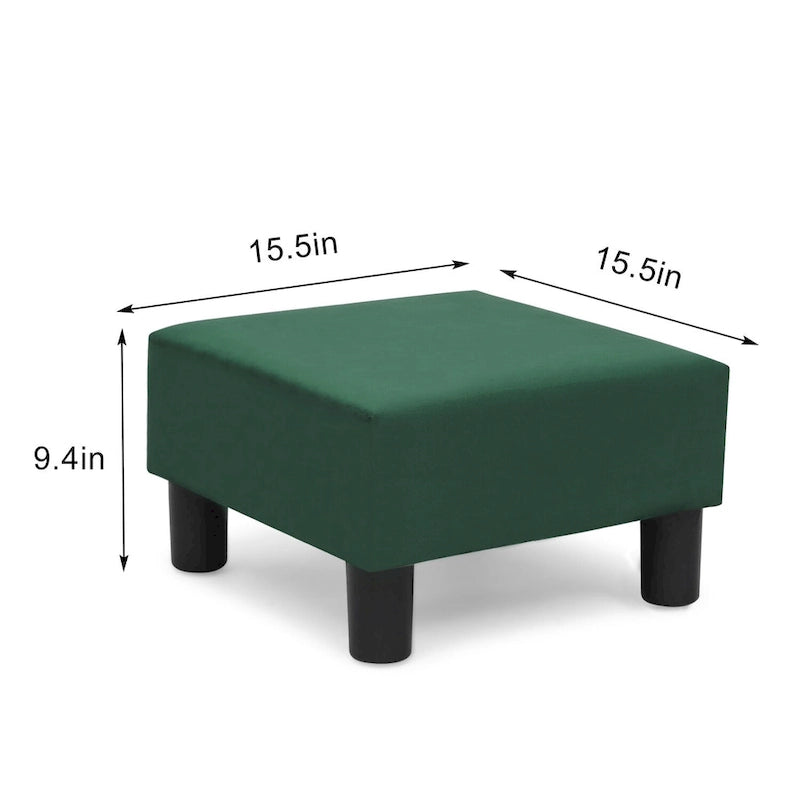 Small Square Footstool Ottoman - Blue, Black/White, Green, Teal