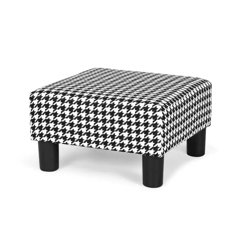 Small Square Footstool Ottoman - Blue, Black/White, Green, Teal