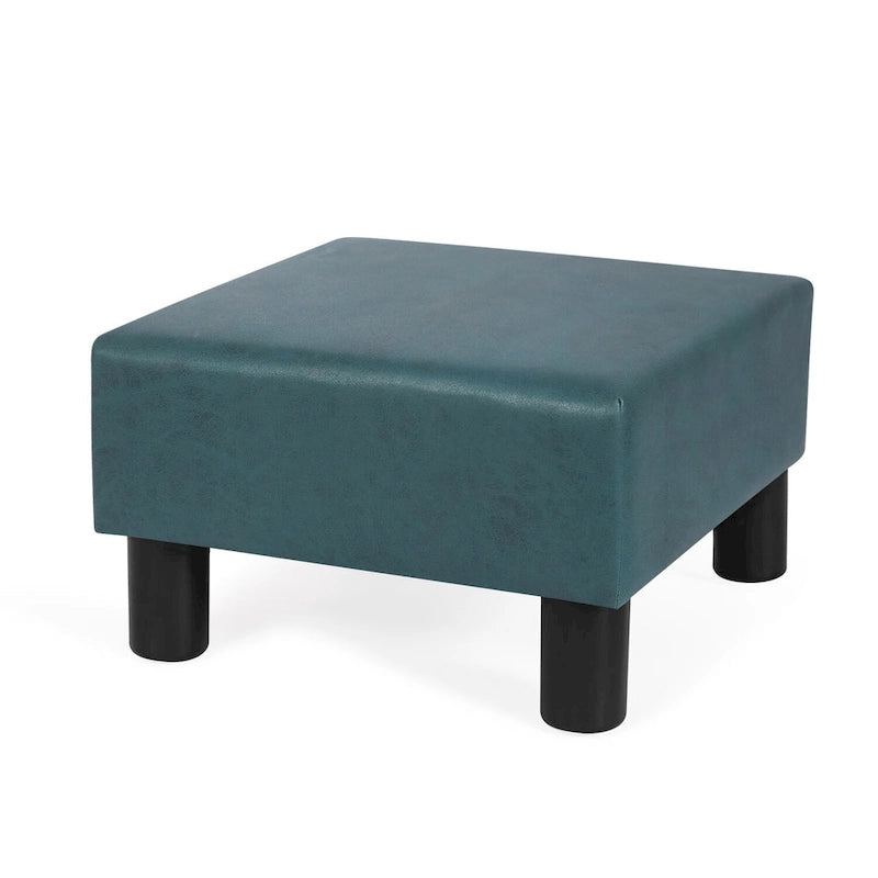 Small Square Footstool Ottoman - Blue, Black/White, Green, Teal