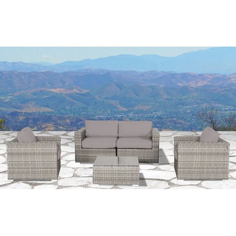 LSI Verona Wicker 5-piece Resort Grade Outdoor Furniture Patio Sofa Set