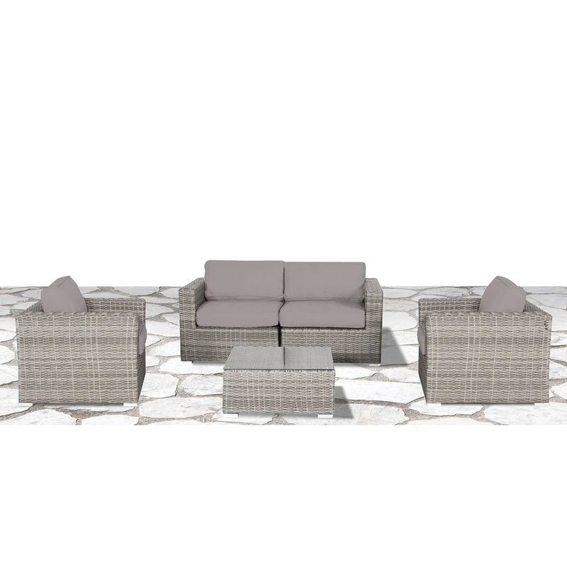 LSI Verona Wicker 5-piece Resort Grade Outdoor Furniture Patio Sofa Set