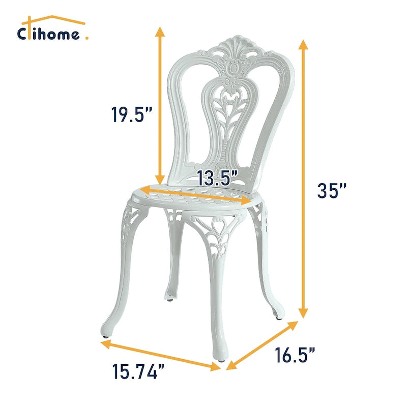 3-Piece Cast Aluminum Outdoor Patio Bistro Set