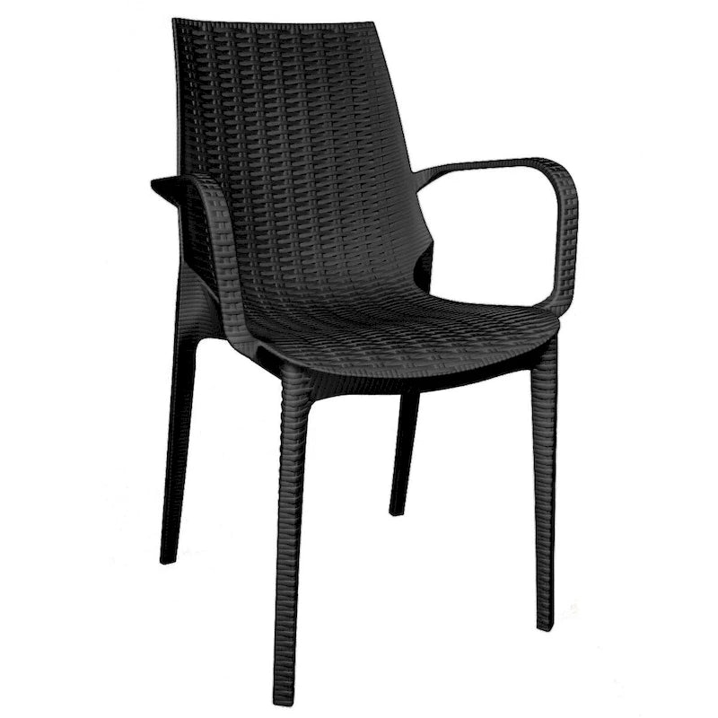 LeisureMod Kent 7-Piece Outdoor Dining Set with 4 Chairs 2 Arm Chairs - 28