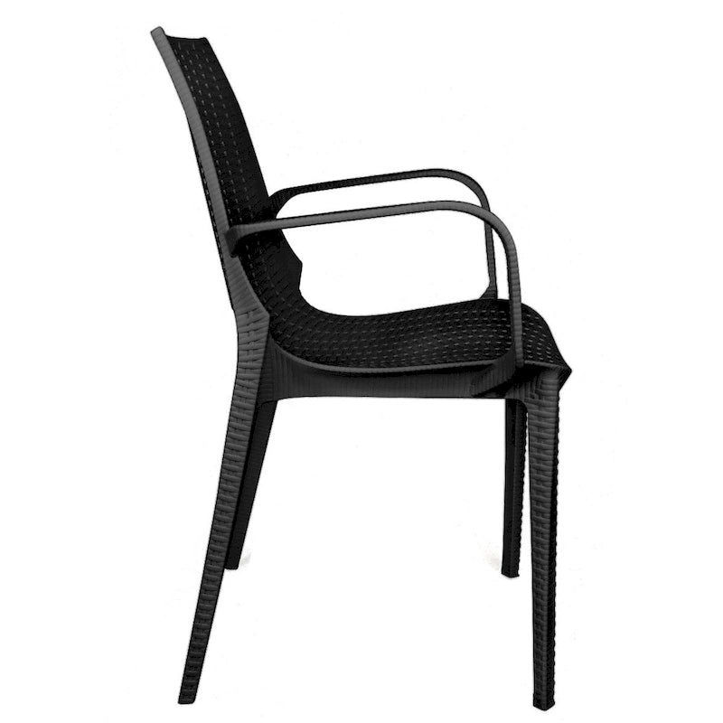 LeisureMod Kent 7-Piece Outdoor Dining Set with 4 Chairs 2 Arm Chairs - 28