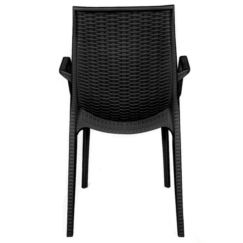 LeisureMod Kent 7-Piece Outdoor Dining Set with 4 Chairs 2 Arm Chairs - 28