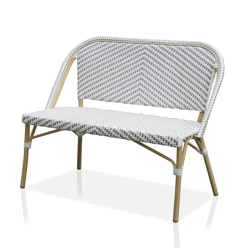 Ariel Beach Natural Tone Aluminum Patio Bench by Furniture of America