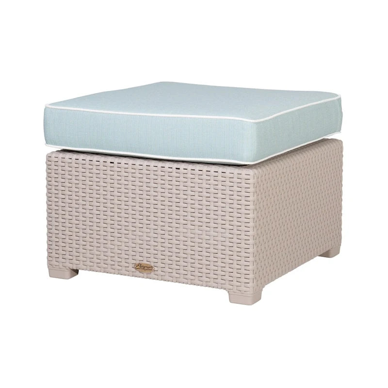 Magnolia Resin All-Weather Ottoman with Cushion