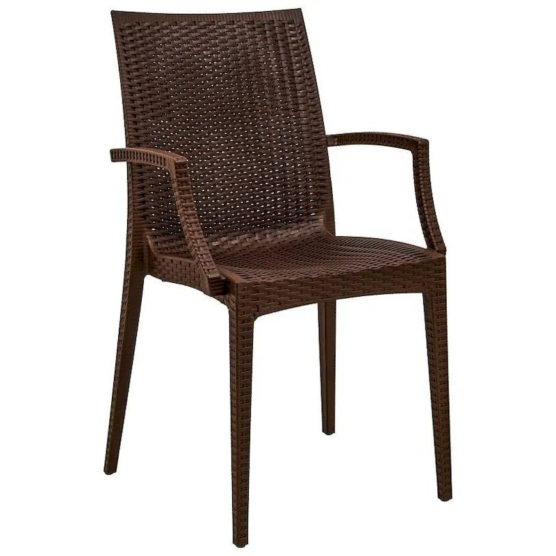 LeisureMod Mace 7-Piece Outdoor Dining Set with 4 Chairs 2 Arm Chairs - 28
