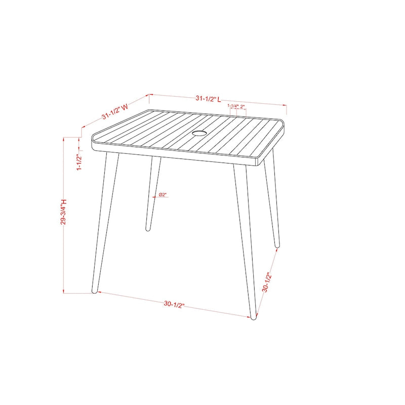 Darver Mid-Century 32-inch Patio Dining Table by Furniture of America