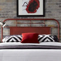 King Metal Headboard with Distressed Finish - Red, Orange, Cream, Black, Green
