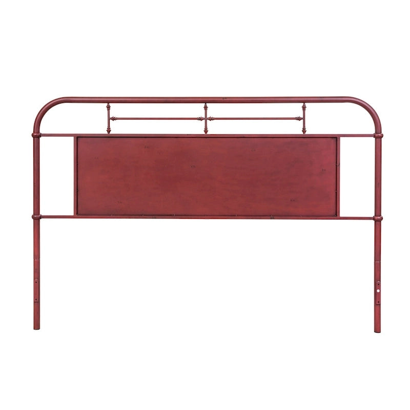 King Metal Headboard with Distressed Finish - Red, Orange, Cream, Black, Green