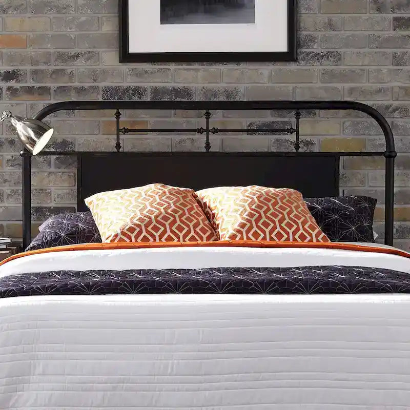 King Metal Headboard with Distressed Finish - Red, Orange, Cream, Black, Green