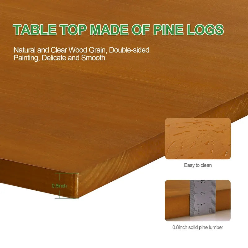 Wall Mounted Folding Desk with Wooden Shelf - Brown