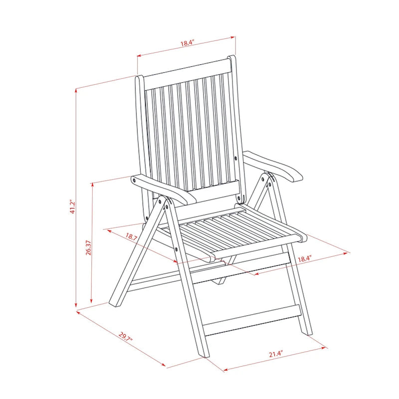 East West Furniture Outdoor Set Contains a Round Wood Coffee Table and 2 Folding Adjustable Arm Chairs, Natural Oil - MNCN3C5NA