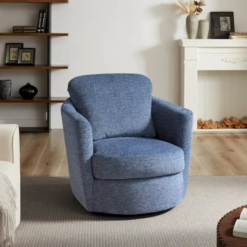 360° Swivel Barrel Accent Chair - Corduroy, Chenille, Boucle for 1