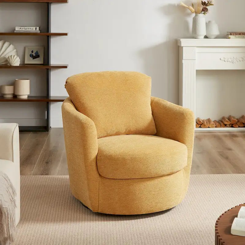 360° Swivel Barrel Accent Chair - Corduroy, Chenille, Boucle for 1