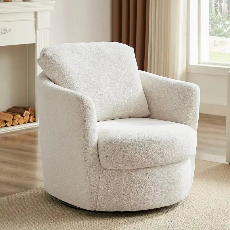 360° Swivel Barrel Accent Chair - Corduroy, Chenille, Boucle for 1