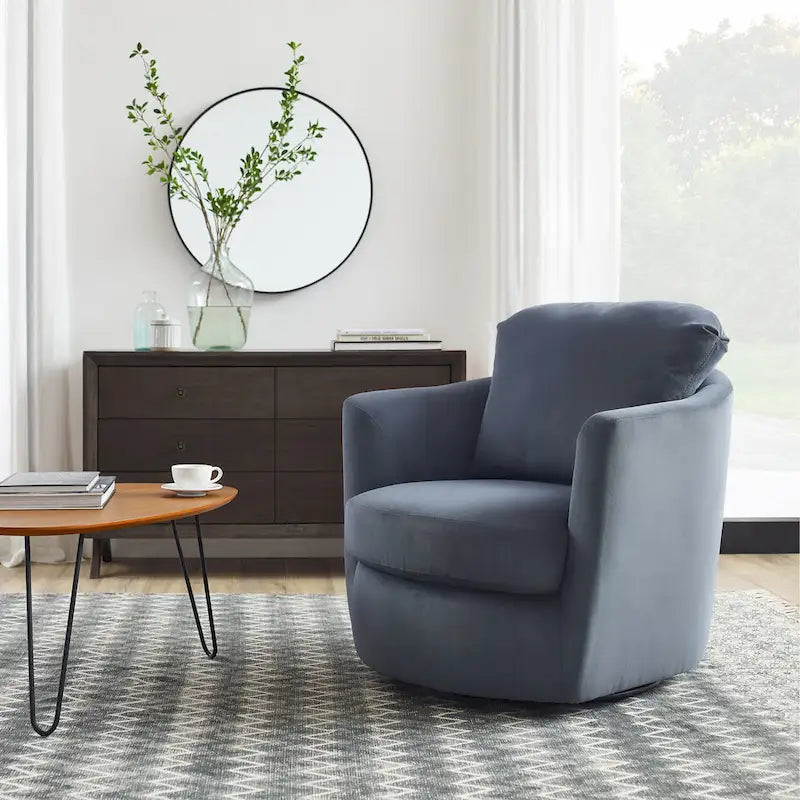 360° Swivel Barrel Accent Chair - Corduroy, Chenille, Boucle for 1