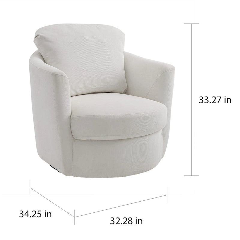 360° Swivel Barrel Accent Chair - Corduroy, Chenille, Boucle for 1