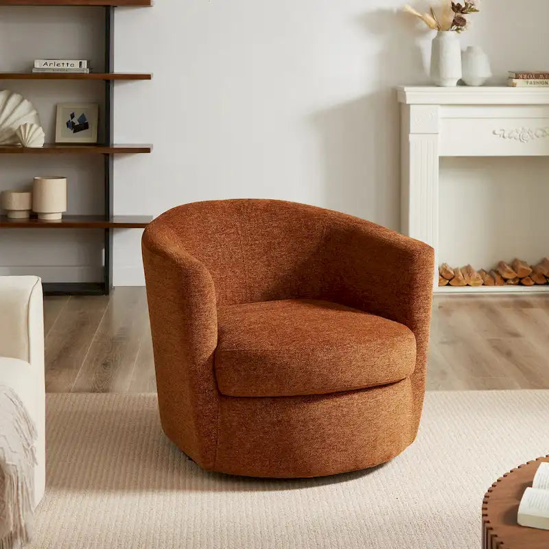 360° Swivel Barrel Accent Chair - Corduroy, Chenille, Boucle for 1