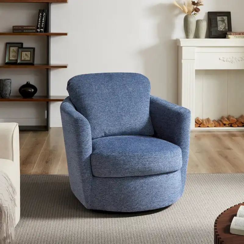 360° Swivel Barrel Accent Chair - Corduroy, Chenille, Boucle for 1