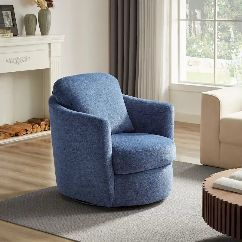 360° Swivel Barrel Accent Chair - Corduroy, Chenille, Boucle for 1