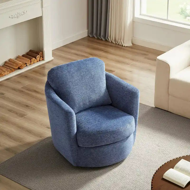 360° Swivel Barrel Accent Chair - Corduroy, Chenille, Boucle for 1