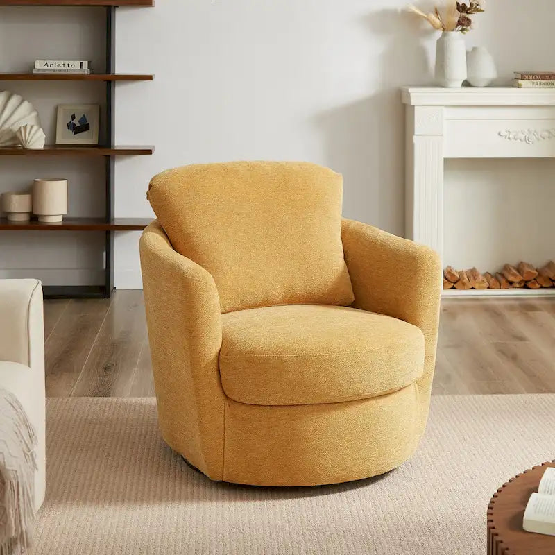 360° Swivel Barrel Accent Chair - Corduroy, Chenille, Boucle for 1